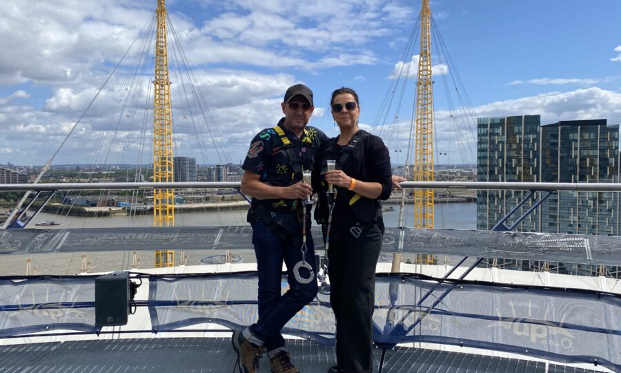 Walking over the O2 arena.